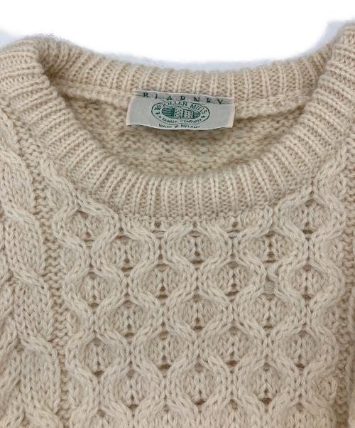 BLARNEY WOOLLEN MILLS（ブラーニー ウーレン ミルズ）BLARNEY WOOLLEN MILLS (ブラーニー ウーレン ミルズ) 英国製 ケーブルニット アイボリー サイズ:XLの古着・服飾アイテム