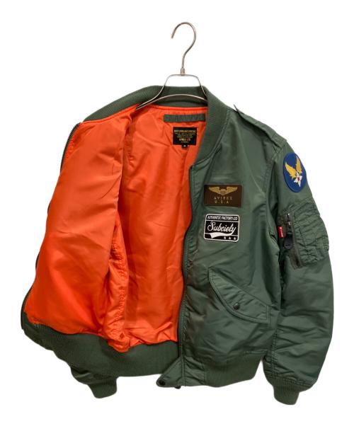 AVIREX（アヴィレックス）AVIREX (アヴィレックス) SUBCIETY (サブサエティ) L-2Bフライトジャケット カーキ サイズ:Mの古着・服飾アイテム