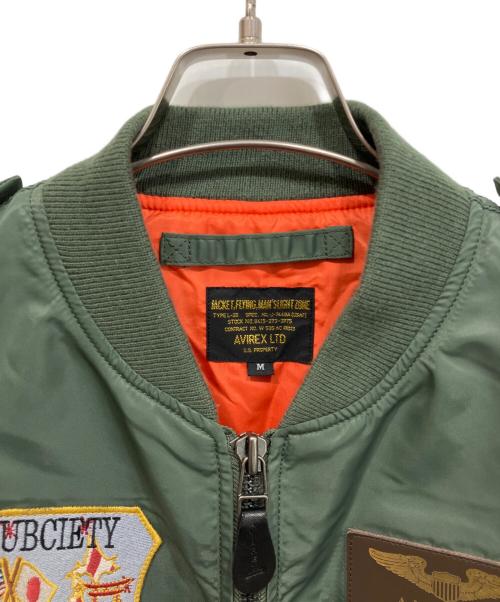 AVIREX（アヴィレックス）AVIREX (アヴィレックス) SUBCIETY (サブサエティ) L-2Bフライトジャケット カーキ サイズ:Mの古着・服飾アイテム
