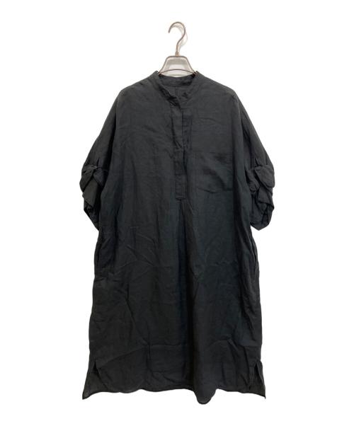 ticca（ティッカ）TICCA (ティッカ) リネンツイストスリーブワンピース ブラック サイズ:freeの古着・服飾アイテム