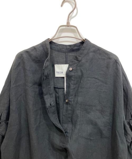 ticca（ティッカ）TICCA (ティッカ) リネンツイストスリーブワンピース ブラック サイズ:freeの古着・服飾アイテム