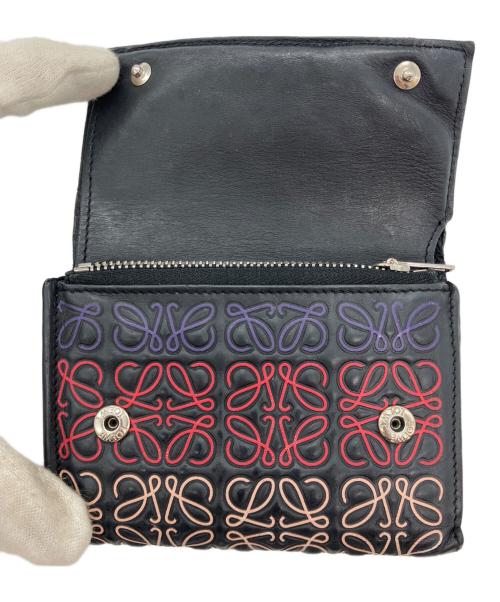 LOEWE（ロエベ）LOEWE (ロエベ) リピートアナグラム スモールバーティカル ウォレット ブラックの古着・服飾アイテム