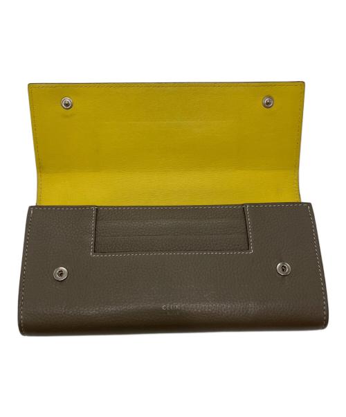 CELINE（セリーヌ）CELINE (セリーヌ) ラージフラップウォレット 長財布 ブラウンの古着・服飾アイテム