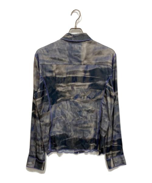 DIESEL（ディーゼル）DIESEL (ディーゼル) C-Mae-Cmf Camouflage-Print Shirt 総柄シャツ グレー×パープル サイズ:XLの古着・服飾アイテム