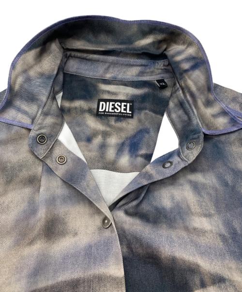 DIESEL（ディーゼル）DIESEL (ディーゼル) C-Mae-Cmf Camouflage-Print Shirt 総柄シャツ グレー×パープル サイズ:XLの古着・服飾アイテム