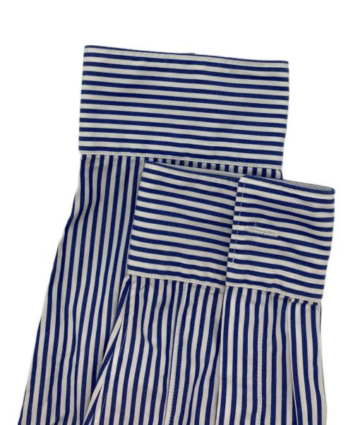 PLAY COMME des GARCONS（プレイコムデギャルソン）PLAY COMME des GARCONS (プレイコムデギャルソン) Stripe Shirt With Black Emblem Pattern A ストライプシャツ ホワイト×ブルー サイズ:Mの古着・服飾アイテム
