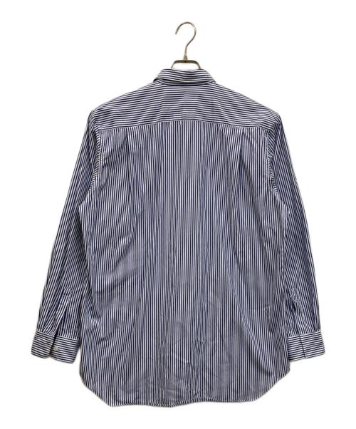 PLAY COMME des GARCONS（プレイコムデギャルソン）PLAY COMME des GARCONS (プレイコムデギャルソン) INVADER (インベーダー) Striped Shirt コラボ ストライプシャツ ホワイト×ブルー サイズ:Mの古着・服飾アイテム