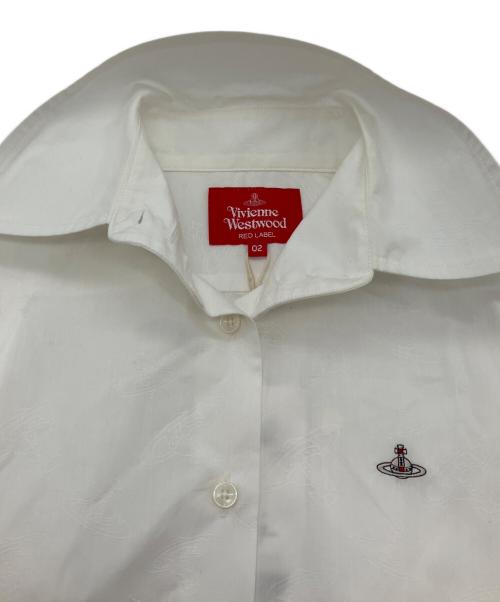 Vivienne Westwood RED LABEL（ヴィヴィアンウエストウッドレッドレーベル）Vivienne Westwood RED LABEL (ヴィヴィアンウエストウッドレッドレーベル) オーブ総柄刺繍シャツ ホワイト サイズ:02の古着・服飾アイテム