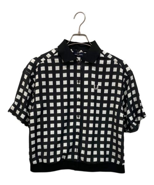 FRED PERRY（フレッドペリー）FRED PERRY (フレッドペリー) Ribbed Collar Shirt/リブカラーシャツ ブラック×ホワイト サイズ:UK 10の古着・服飾アイテム