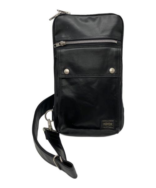 PORTER（ポーター）PORTER (ポーター) FREE STYLE  SLING SHOULDER BAG ボディーバッグ ブラックの古着・服飾アイテム