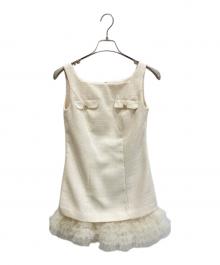 HER LIP TO（ハーリップトゥ）の古着「Roxanne Layered Tulle Mini Dress」｜ベージュ