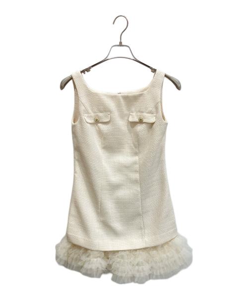 HER LIP TO（ハーリップトゥ）Her lip to (ハーリップトゥ) Roxanne Layered Tulle Mini Dress ベージュ サイズ:Sの古着・服飾アイテム