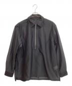 EDIFICEエディフィス）の古着「26SS Quarter-ZIP シアー シャツ」｜ブラック
