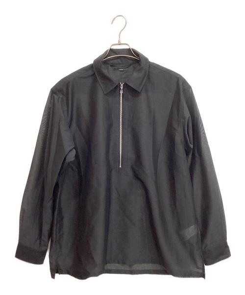 EDIFICE（エディフィス）EDIFICE (エディフィス) 26SS Quarter-ZIP シアー シャツ ブラック サイズ:Lの古着・服飾アイテム
