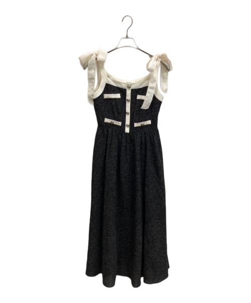 HER LIP TO（ハーリップトゥ）HER LIP TO (ハーリップトゥ) Verona Tweed Long Dress ブラック サイズ:Mの古着・服飾アイテム