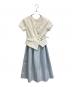 Her lip to（ハーリップトゥ）の古着「Asymmetrical Belted Docking Dress」｜ブルー×ホワイト