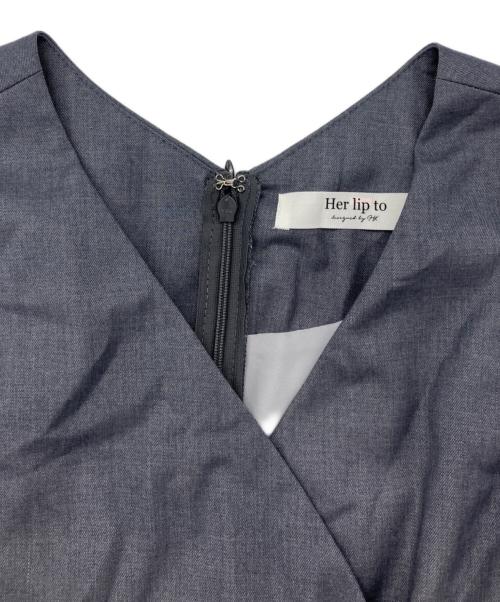 HER LIP TO（ハーリップトゥ）Her lip to (ハーリップトゥ) Asymmetrical Belted Docking Dress グレー×ピンク サイズ:Sの古着・服飾アイテム