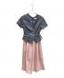 Her lip to（ハーリップトゥ）の古着「Asymmetrical Belted Docking Dress」｜グレー×ピンク