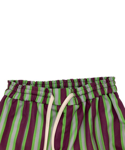 OMMO（オーエムエムオー）OMMO (オーエムエムオー) MULTI STRIPE PT パープル×グリーン サイズ:36の古着・服飾アイテム