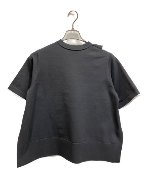 UNITED ARROWS（ユナイテッドアローズ）UNITED ARROWS (ユナイテッドアローズ) ミニマル フリル ショートスリーブ ニット グレー サイズ:freeの古着・服飾アイテム