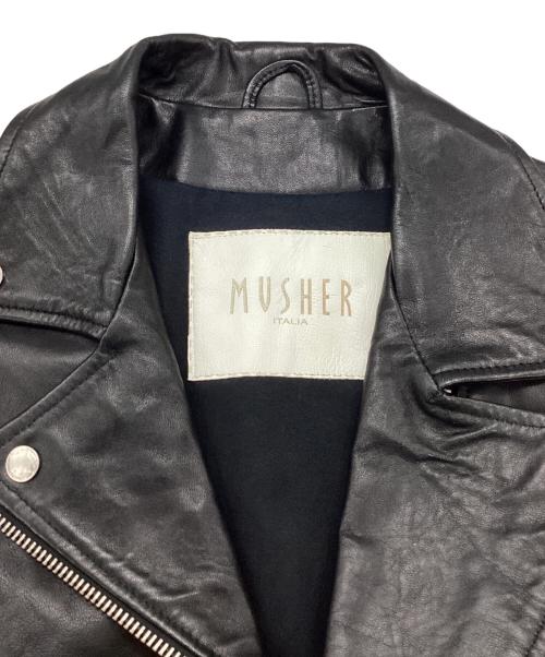 MUSHER（マーシャー）MUSHER (マーシャー) ラムレザーライダースジャケット ブラック サイズ:Sの古着・服飾アイテム