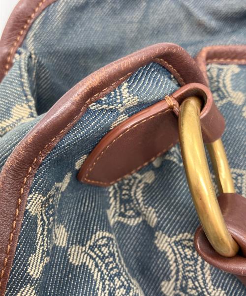 CELINE（セリーヌ）CELINE (セリーヌ) マカダム柄 デニムハンドバッグ ブラウン×ブルーの古着・服飾アイテム