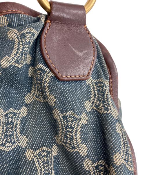 CELINE（セリーヌ）CELINE (セリーヌ) マカダム柄 デニムハンドバッグ ブラウン×ブルーの古着・服飾アイテム