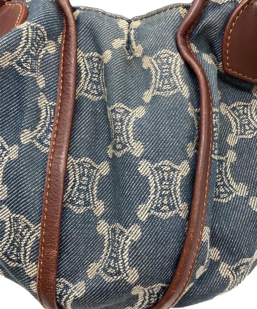 CELINE（セリーヌ）CELINE (セリーヌ) マカダム柄 デニムハンドバッグ ブラウン×ブルーの古着・服飾アイテム