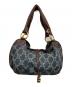 CELINE (セリーヌ) マカダム柄 デニムハンドバッグ ブラウン×ブルー：28000円