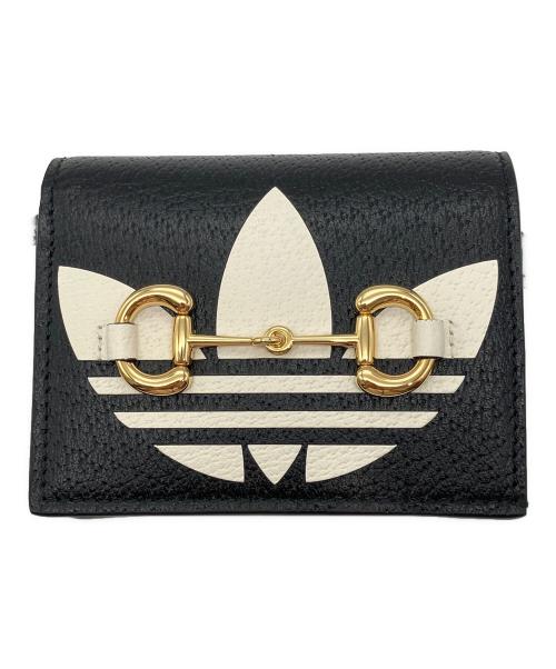 GUCCI（グッチ）GUCCI (グッチ) adidas (アディダス) コラボ ホースビット ショルダーウォレット ブラック×ホワイトの古着・服飾アイテム