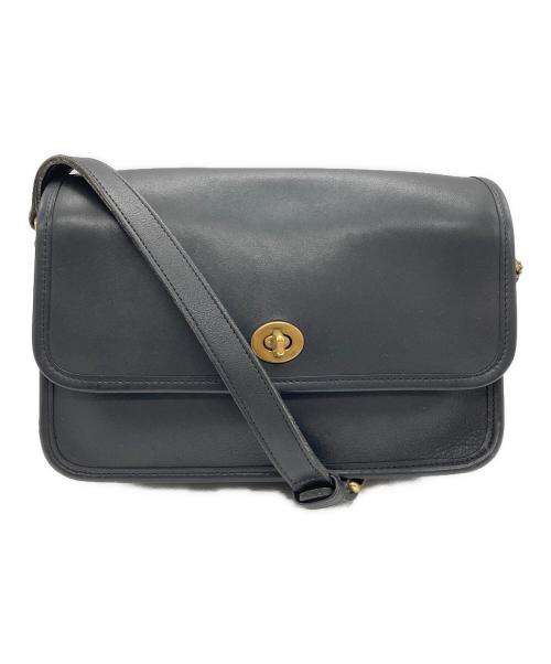 COACH（コーチ）COACH (コーチ) レザーショルダーバッグ ブラックの古着・服飾アイテム
