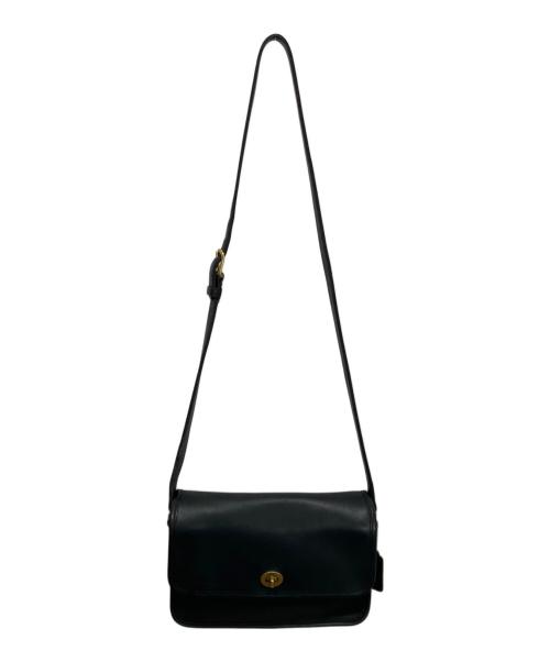 COACH（コーチ）COACH (コーチ) レザーショルダーバッグ ブラックの古着・服飾アイテム