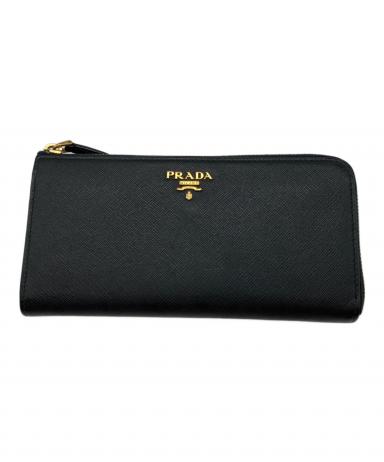 中古・古着通販】PRADA (プラダ) サフィアーノレザー 長財布 ブラック
