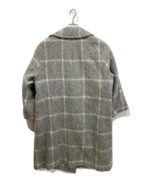 23区（ニジュウサンク）23区 (ニジュウサンク) MANTECOシャギーチェックコート グレー サイズ:44の古着・服飾アイテム