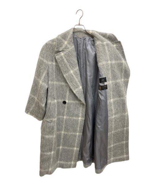 23区（ニジュウサンク）23区 (ニジュウサンク) MANTECOシャギーチェックコート グレー サイズ:44の古着・服飾アイテム