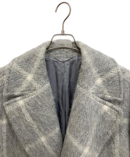 23区（ニジュウサンク）23区 (ニジュウサンク) MANTECOシャギーチェックコート グレー サイズ:44の古着・服飾アイテム