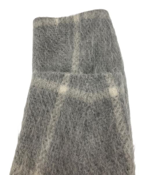 23区（ニジュウサンク）23区 (ニジュウサンク) MANTECOシャギーチェックコート グレー サイズ:44の古着・服飾アイテム