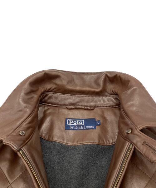 POLO RALPH LAUREN（ポロ・ラルフローレン）POLO RALPH LAUREN (ポロ・ラルフローレン) ラムレザーキルティングコート ブラウン サイズ:Lの古着・服飾アイテム