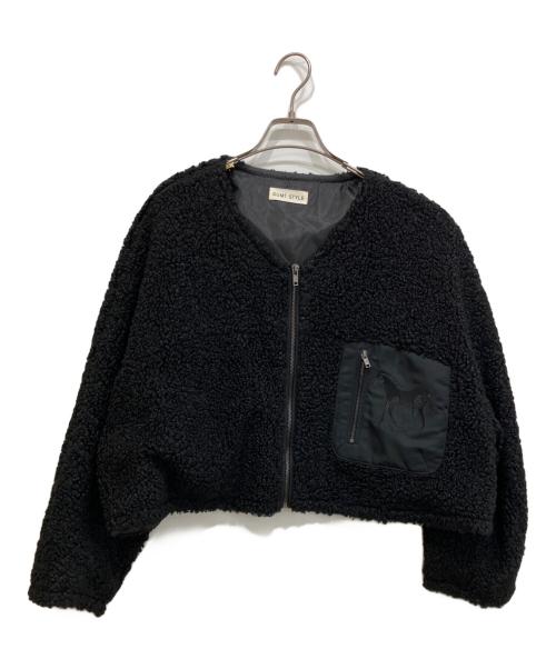 SUM1 STYLE（スミスタイル）SUM1 STYLE (スミスタイル) ボアブルゾン付き馬刺繍コート ブラック サイズ:freeの古着・服飾アイテム