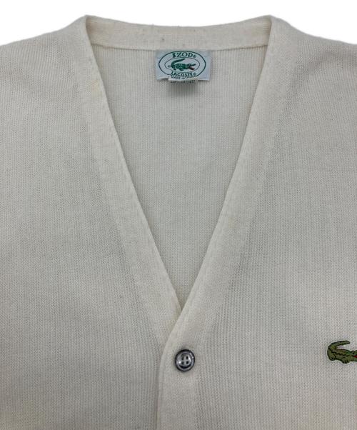 IZOD LACOSTE（アイゾッド ラコステ）IZOD LACOSTE (アイゾッド ラコステ) 80S アクリルニットカーディガン ホワイト サイズ:Lの古着・服飾アイテム