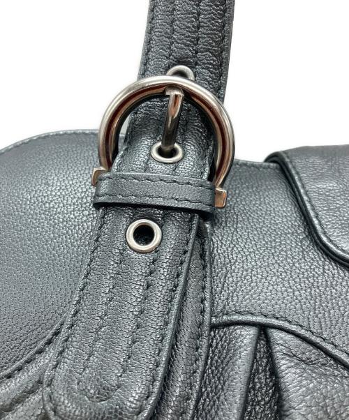 Salvatore Ferragamo（サルヴァトーレ フェラガモ）Salvatore Ferragamo (サルヴァトーレ フェラガモ) マリッサ ガンチーニ レザートートバッグ ブラックの古着・服飾アイテム