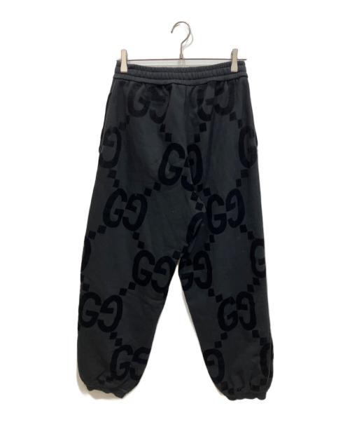 GUCCI（グッチ）GUCCI (グッチ) GG フロック プリント スウェットパンツ ブラック サイズ:XSの古着・服飾アイテム