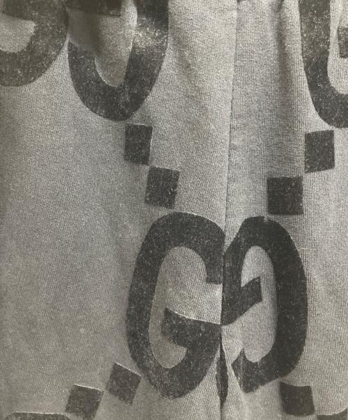 GUCCI（グッチ）GUCCI (グッチ) GG フロック プリント スウェットパンツ ブラック サイズ:XSの古着・服飾アイテム