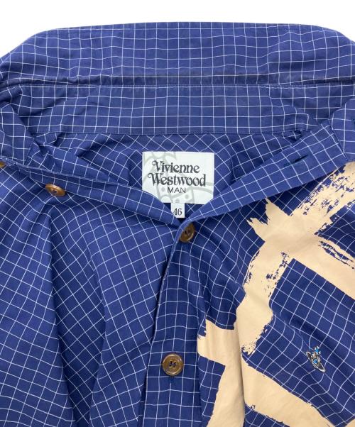Vivienne Westwood man（ヴィヴィアン ウェストウッド マン）Vivienne Westwood man (ヴィヴィアン ウェストウッド マン) チェックシャツ ネイビー サイズ:46の古着・服飾アイテム