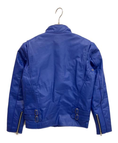 HORN WORKS（ホーンワークス）HORN WORKS (ホーンワークス) シングル レザーライダースジャケット ブルー サイズ:Mの古着・服飾アイテム