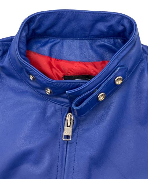 HORN WORKS（ホーンワークス）HORN WORKS (ホーンワークス) シングル レザーライダースジャケット ブルー サイズ:Mの古着・服飾アイテム