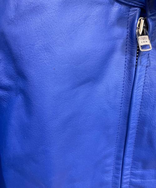 HORN WORKS（ホーンワークス）HORN WORKS (ホーンワークス) シングル レザーライダースジャケット ブルー サイズ:Mの古着・服飾アイテム