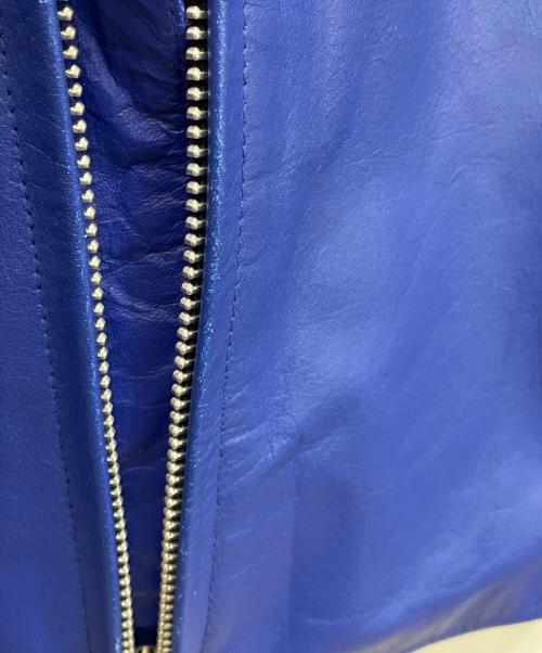 HORN WORKS（ホーンワークス）HORN WORKS (ホーンワークス) シングル レザーライダースジャケット ブルー サイズ:Mの古着・服飾アイテム