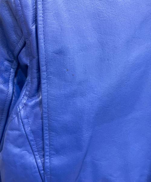 HORN WORKS（ホーンワークス）HORN WORKS (ホーンワークス) シングル レザーライダースジャケット ブルー サイズ:Mの古着・服飾アイテム