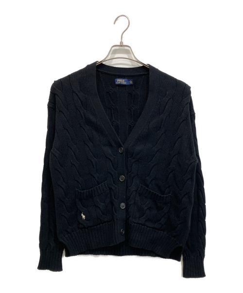 POLO RALPH LAUREN（ポロ・ラルフローレン）POLO RALPH LAUREN (ポロ・ラルフローレン) ケーブルニットカーディガン ブラック サイズ:Mの古着・服飾アイテム